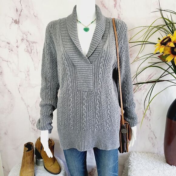 Appleseeds wool blend cable knit sweater - Picture 1 of 7